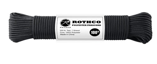 Rothco’s Polyester Paracord is a versatile survival essential that is a crucial addition to your tactical pack or Bug Out Bag.  Type III Multifunctional Parachute Cord Has A Tensile Strength Of 550lb – Ideal For Tying Gear Together, Making A Shelter Or A Trap