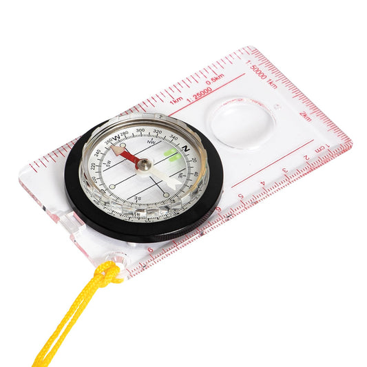Rothco’s Map Compass is two tools in one! Built with kilometer and centimeter measurements, this survival compass can measure where you are on a map and guide you to your next destination when used in conjunction with the map’s scale.