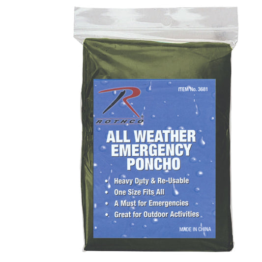 Rothco All Weather Emergency Poncho Olive