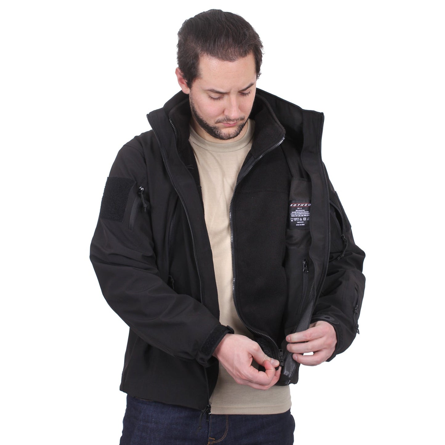 Rothco’s 3-in-1 Special Ops Soft Shell Jacket features a three-layer outer shell construction and removable inner fleece layer, making it three jackets in one! This complete all-weather tactical jacket deflects wind, wicks away moisture, and retains heat to keep you warm and dry.