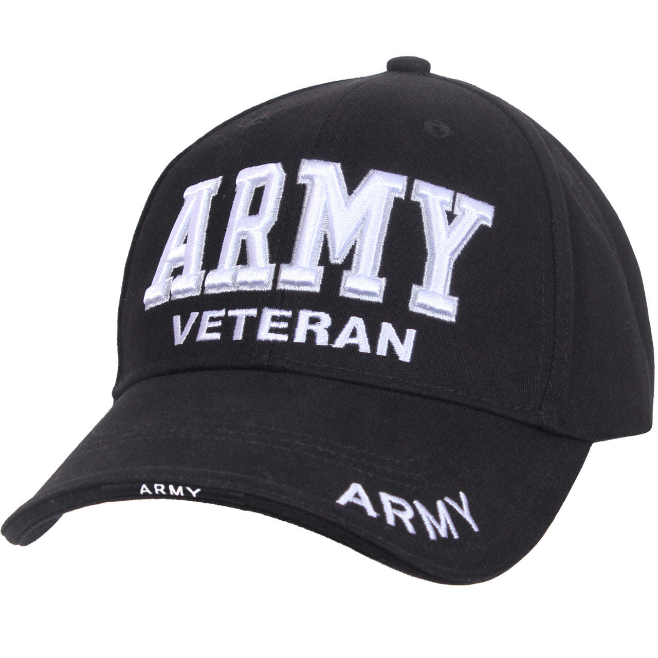 Deluxe Army Veteran Cap features large embroidered “Army Veteran” text on the front and upper brim. Military Hat With Raised Embroidered “Army Veteran” Text On The Front Panel And Upper Brim Sandwich Brim With Woven Label Featuring “Army” Text “Veteran” Text Included On The Back Of The Army Cap Adjustable Hook And Loop Strap Closure Fits Most Head Sizes Soft Yet Durable 100% Brushed Cotton Twill Composition Ventilation Holes Encourage Cooling Airflow Internal Sweatband www.defenceqstore.com.au