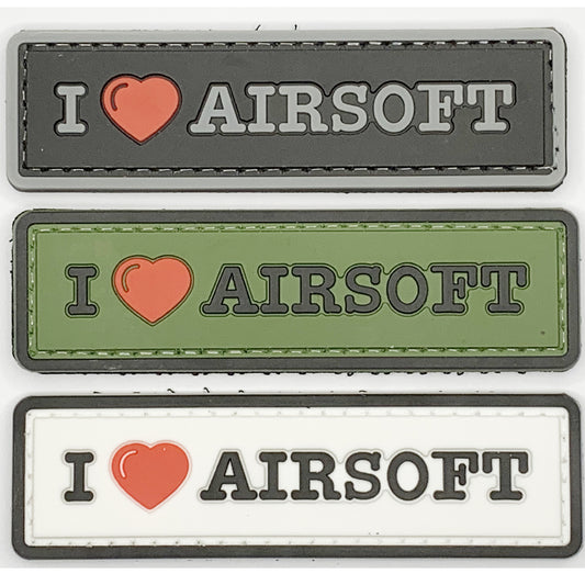 I Love Airsoft Tab PVC Patches Set of 3 Bundle