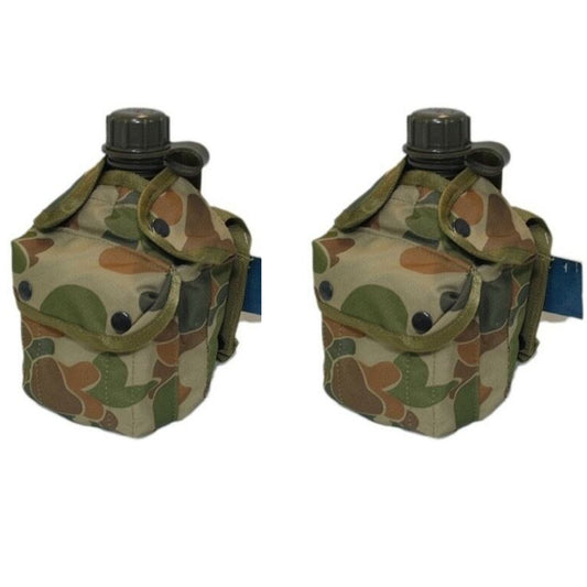 Perfect for military, cadets, outdoor events, emergency services, sporting events and camping  The canteen is BPA free and the canteen pouch has a fleece lining in the main compartment plus a front pocket which you can put your hexamine stove in  Nylon webbing  PALS friendly  Heavy duty 900D 2 coats PU fabric  3 drainage eyelets