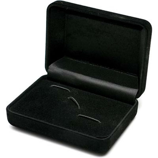 Flock velvet fabric with fittings to hold cuff links and tie bar