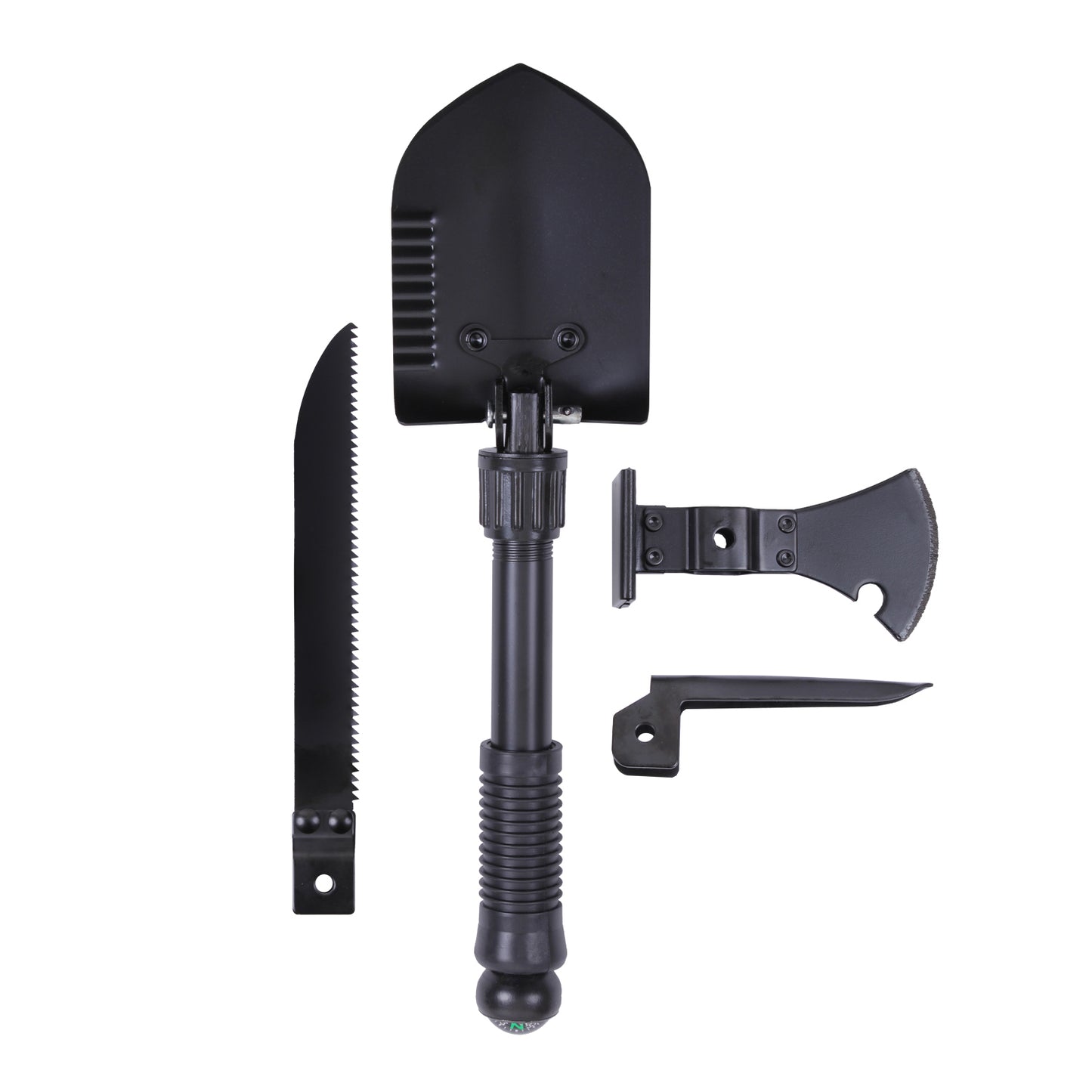 Rothco’s 5-In-1 Multi-Purpose Tool is the perfect outdoor item; featuring an interchangeable shovel, saw, pick axe, and axe head attachment for optimal versatility while you camp, hunt, or trek through the wilderness.