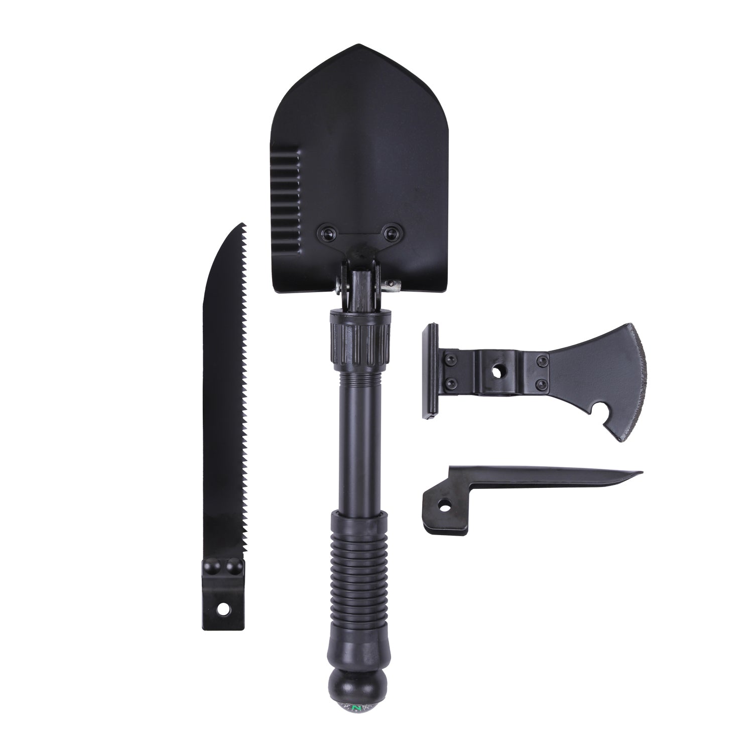 Rothco’s 5-In-1 Multi-Purpose Tool is the perfect outdoor item; featuring an interchangeable shovel, saw, pick axe, and axe head attachment for optimal versatility while you camp, hunt, or trek through the wilderness.