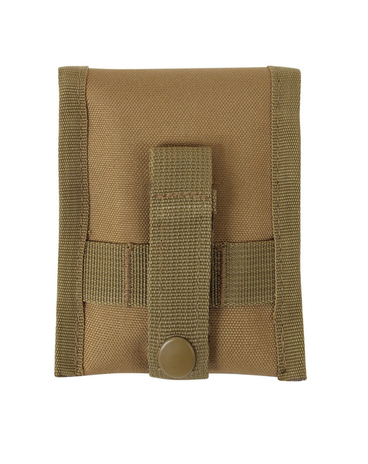 Rothco's MOLLE Compatible Compass Pouch is a 4.5" x 5" snap closure pouch. Straps on to any MOLLE compatible pack. Features grommet hole at the bottom.