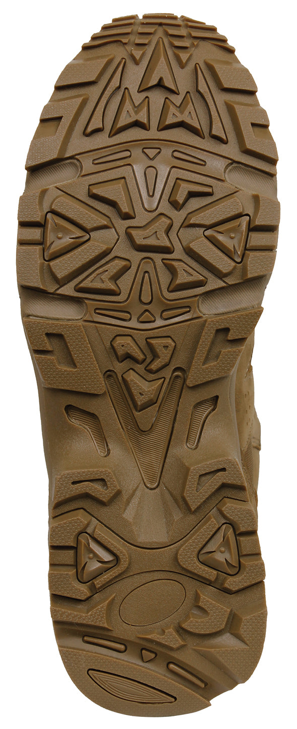 Rothco's Coyote Brown Force Entry Tactical Boot is compliant to military regulation AR 670-1 (DA PAM 670-1, Section 20-3 Boots) Standards.       Compliant To Military Regulation AR 670-1     Height Of 8" (Measured From The Ground At Back Center)     Upper Flesh Side Out Cattle Hide Leather (Nubuck) With Nylon     Rubber Outsole Matching The Upper In Color     Plain Toe