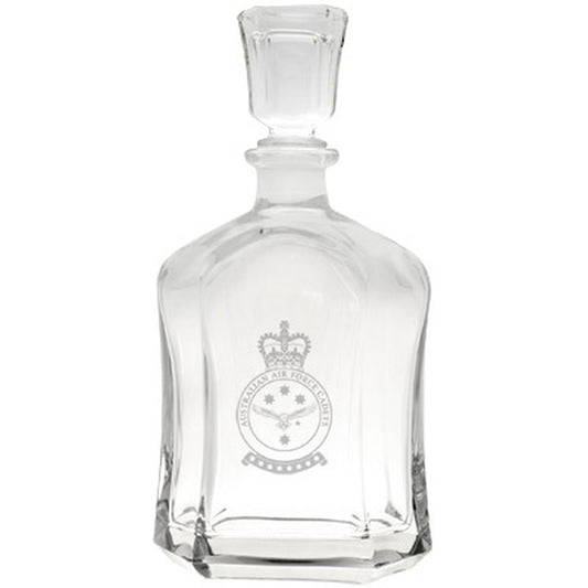 Australian Air Force Cadet (AAFC ) crest etched on a stylish 750ml decanter. This high quality Italian glass decanter will look perfect in you cabinet or on your bar.