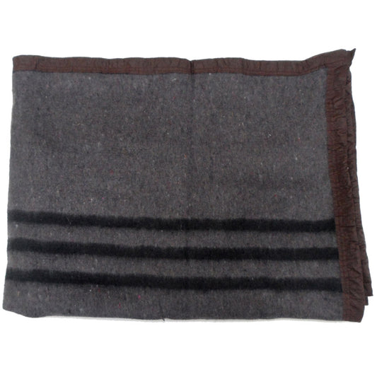 DOUBLE size, Cotton camping blanket. Colour: Grey with reddish stripes. Material: Cotton
