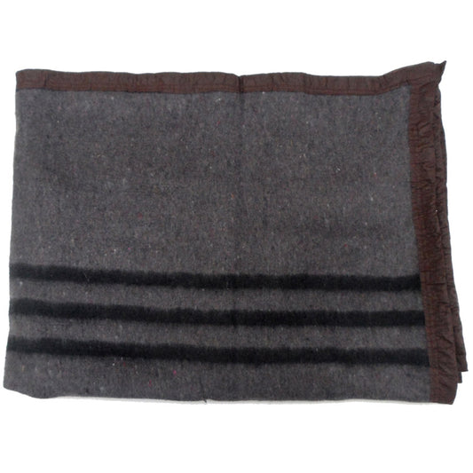 DOUBLE size, Cotton camping blanket.  Colour: Grey with reddish stripes.  Material: Cotton