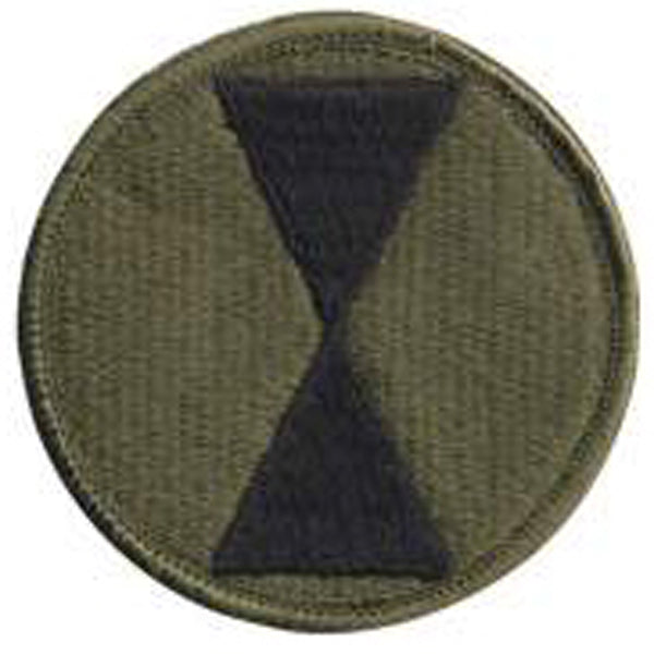 This Military Patch is an insignia of the Army 7th Infantry Division. The army patch is made of polyester with the emblem embroidered in cotton thread, US made.