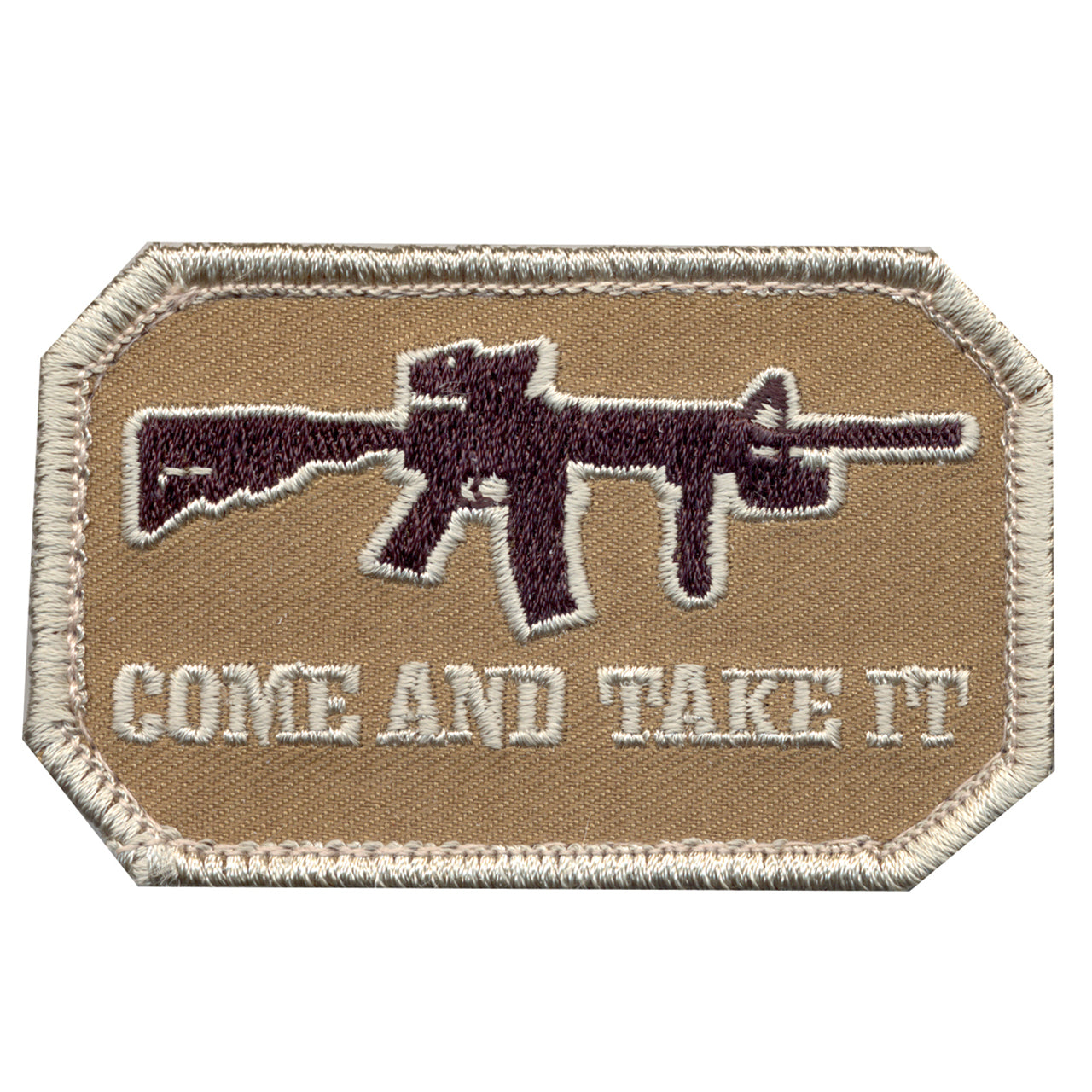 Come and Take It Patch with hook backing pairs perfectly with any of our hook & loop accessories including our Special Ops Jacket and or Tactical Vests. SIZE: 7.7x4.5CM www.defenceqstore.com.au