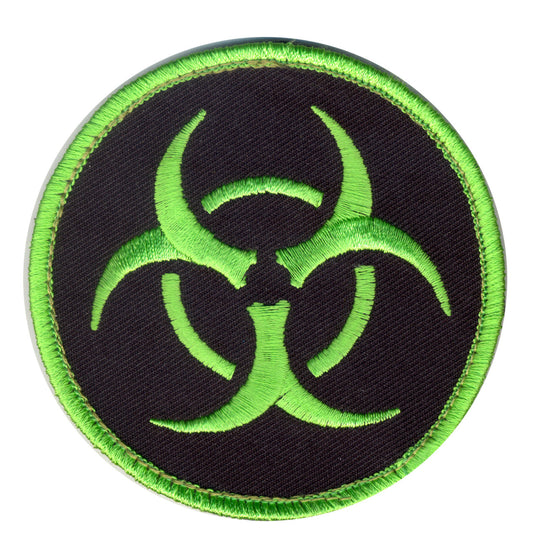Bioharzard Morale Patch features the neon green biohazard symbol on a black background. The patch features a hook backing which makes it ideal for attaching to our Special Ops Jackets, Transport Packs, Tactical Vest and more. SIZE: 8.5CM