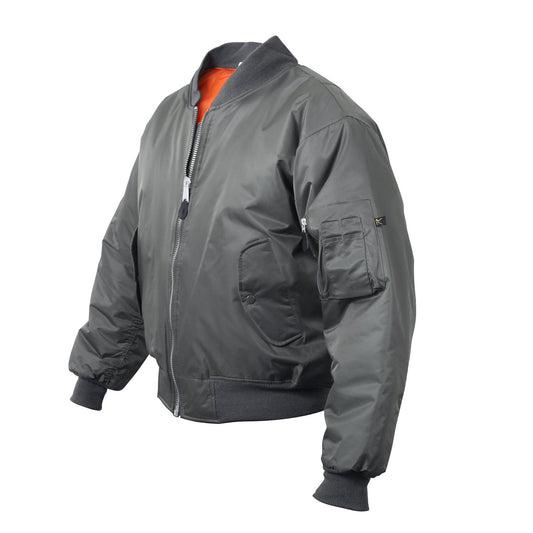 Rothco's MA-1 Flight Jacket features a fully reversible rescue orange polyester lining, and a 100% nylon water repellent outer shell to give a classic bomber jacket look.