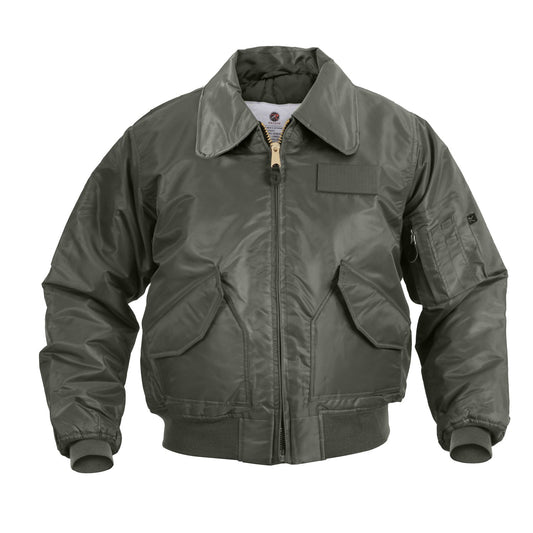 Rothco's CWU-45P (Cold Weather Uniform) Flight Jacket is designed with a water repelling nylon outer shell and a matching quilted polyester liner for optimal warmth; making this the ideal cold weather jacket you can own.