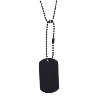 Dog tags are blank for imprinting and are offered in a variety of colors.