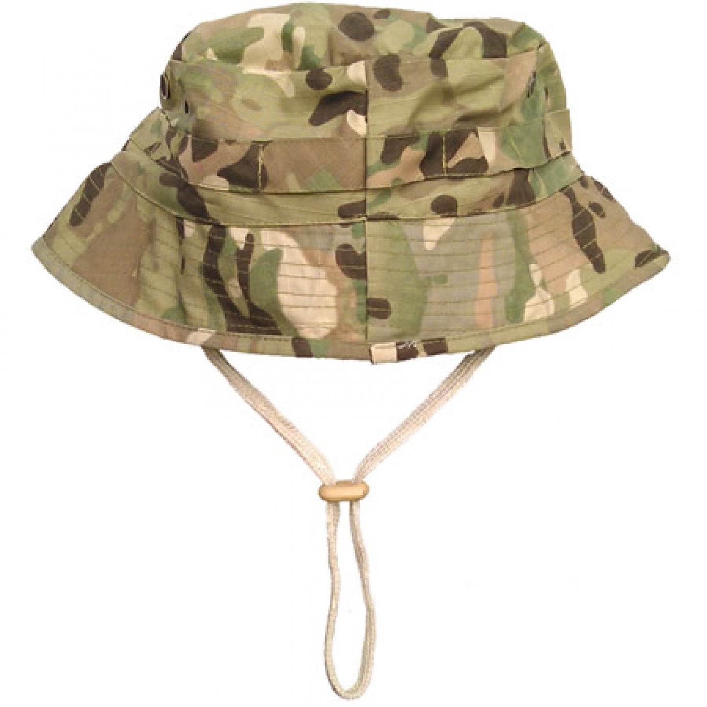 Made of breathable canvas fabric Heavy duty drawstring with cord Double layer brim Improved style now has wider brim