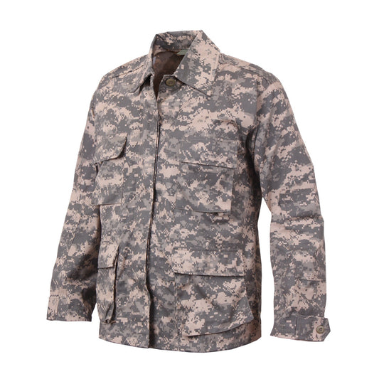 Rothco's B.D.U. Shirts feature a Poly/Cotton Twill material that is durable yet comfortable. The BDU Shirt Jacket offers maximum utility with four large button-down bellowed pockets and front button pocket with a secure flap closure and adjustable button tab cuff sleeves. 