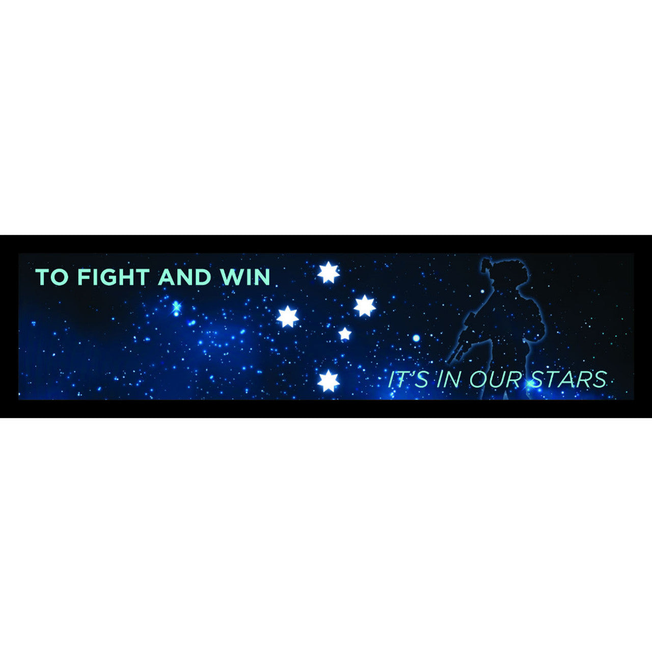 The Southern Cross is a part of Australia's identity û a potent symbol of our nation and a beacon in our night sky. Show your pride in our armed forces with this iconic bar runner. Measures 890x250m with rubber backing.