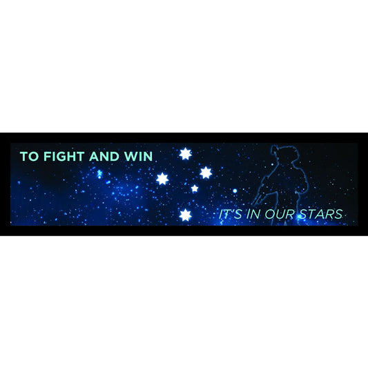 The Southern Cross is a part of Australia's identity û a potent symbol of our nation and a beacon in our night sky. Show your pride in our armed forces with this iconic bar runner. Measures 890x250m with rubber backing.