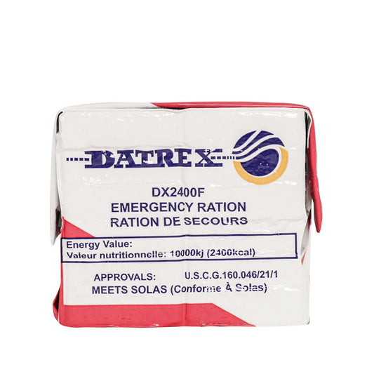   The Datrex Blue 2400 Calorie Emergency Food Ration contains 12 ready to eat, high energy Superior coconut flavored bars.       Ready To Eat, High Energy Coconut Flavored Emergency Food Bars     Each Emergency Ration Bar Contains 200 Calories     Made Of All Natural Ingredients Including Wheat Flour, Cane Sugar, Water And Coconut     12 Bars Per Pack