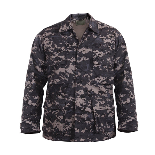 Rothco's B.D.U. Shirts feature a Poly/Cotton Twill material that is durable yet comfortable. The BDU Shirt Jacket offers maximum utility with four large button-down bellowed pockets and front button pocket with a secure flap closure and adjustable button tab cuff sleeves.