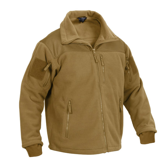 Rothco’s Spec Ops Tactical Fleece Jacket is made of 100% heavyweight polyester fleece and has an interior tricot lining for added warmth.