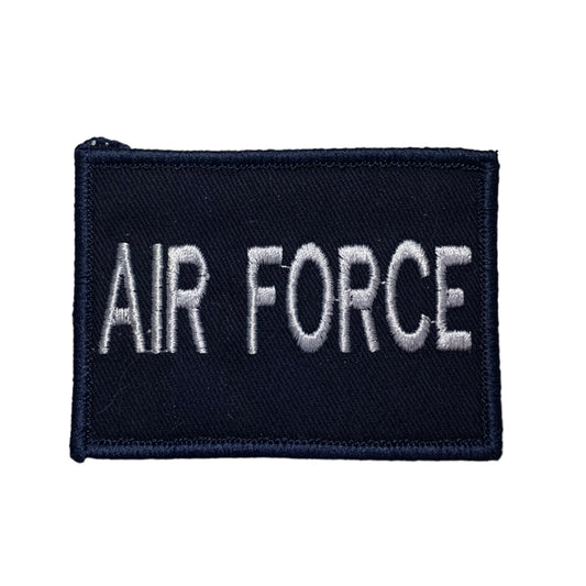 Air Force Patch in various colours for a bit of fun.  We had the idea to come up with a range of fun options as well.   Size is 7.5cm x 5.5cm  This style can be used Brassards for fun but also great for personal patch collections and if you need a different material or colour thread send us an email and we can do it for you. www.defenceqstore.com.au