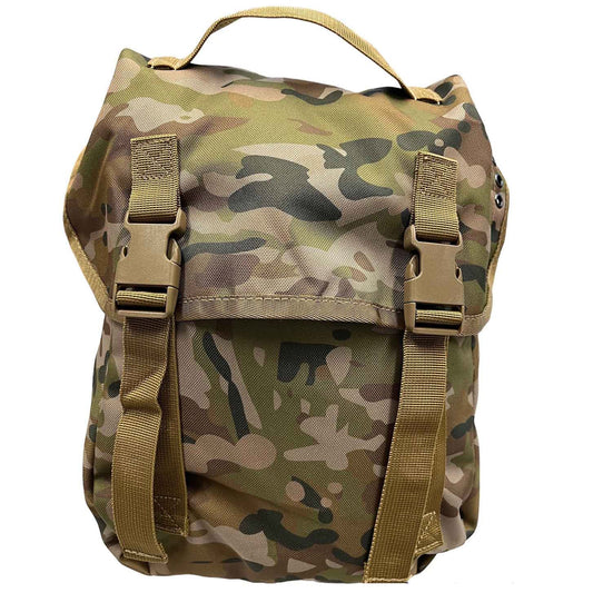 Australian Multicam  MOLLE campatible  Top loading pouch  Internal gusset with drawcord  Heavy duty webbing  900D Heavy duty fabric  Nylon buckles  7LT capacity www.defenceqstore.com.au