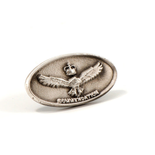 The Air Force Silver Commendation is awarded to personnel who have displayed an outstanding contribution through commitment. This is awarded by formation level commanders. Specifications: Material: Metal Colour: Silver www.defenceqstore.com.au