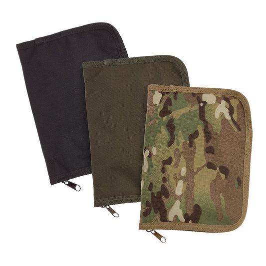 The VALHALLA folder cover is designed for the RITR ring binder and side opening notebooks.  The all-purpose pockets make it easy to organize your small field essentials and safeguard your binder. While easily storing and accessing your writing instruments. The rugged 1000Denia material and strong zip protects your notes from everything mother nature throws at you.