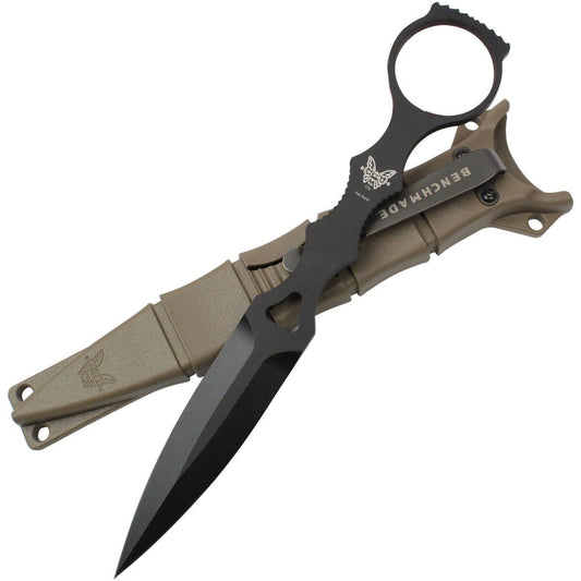 The 176 SOCP skeletonized dagger is the optimal tool for self-defense and allows the user to maintain dexterity and manipulate other objects without putting down the knife. The specialized sheath design also integrates into gear and webbing while keeping a low profile. MOLLE® compatible.