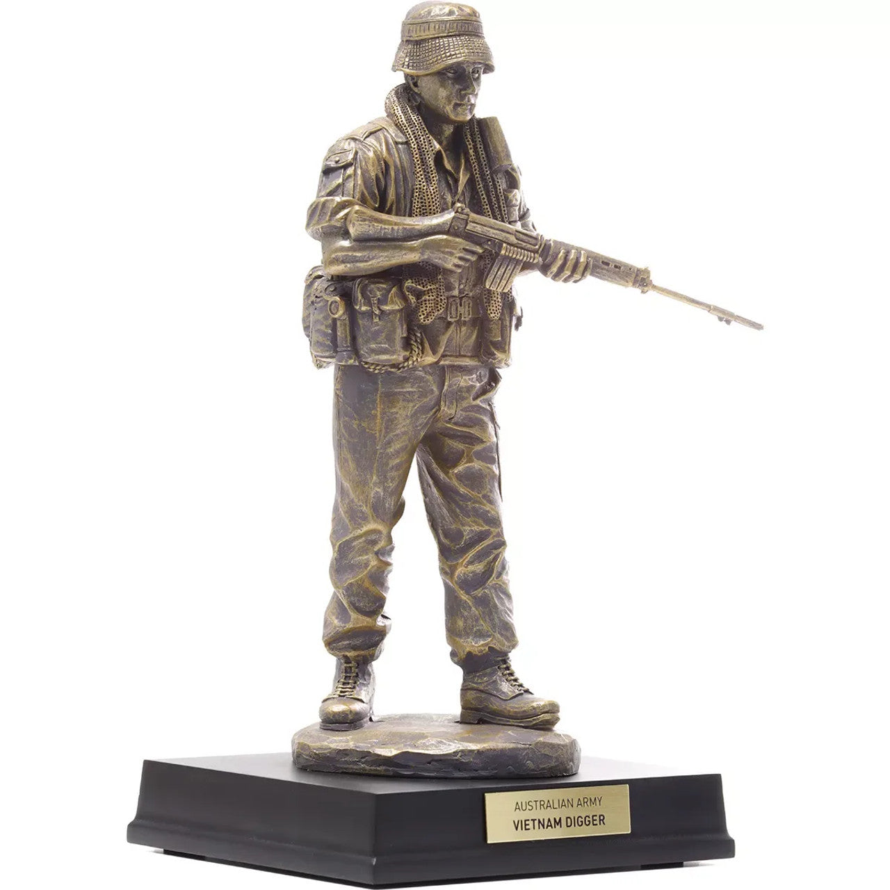 Own the sensational collector's edition of our fantastic Vietnam Digger figurine. Only 50 of the 5,000 Vietnam Digger figurines feature this unique gold finish, creating the Collector's Gold Edition.
