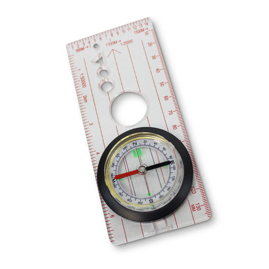 This liquid filled compass will get you from A to B with ease.  If X marks the spot, this will get you there. Great for mountaineering, orienteering and camping.       Liquid filled     Clear measuring grid     Lanyard for easy carry www.defenceqstore.com.au