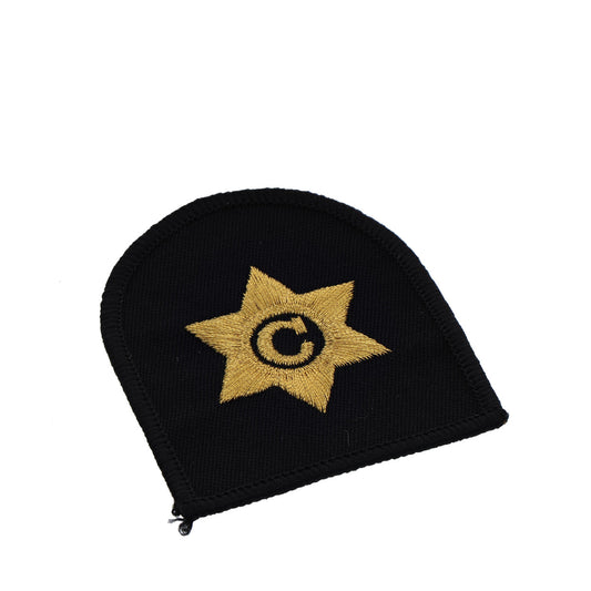 Perfectly sized, this Cook Badge has embroidered details ready for wear Specifications: Material: Embroidered details Colour: Black, gold Size: Standard