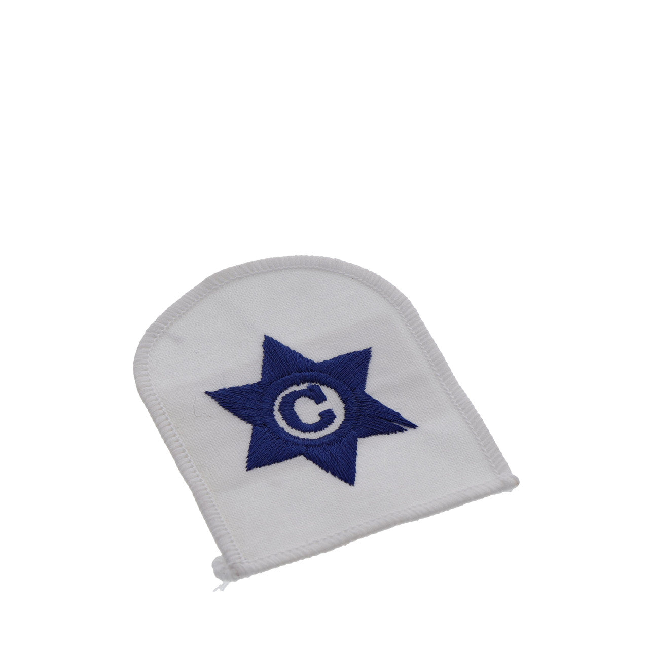 Perfectly sized, this Cook Badge White has embroidered details ready for wear Specifications: Material: Embroidered details Colour: Blue, White