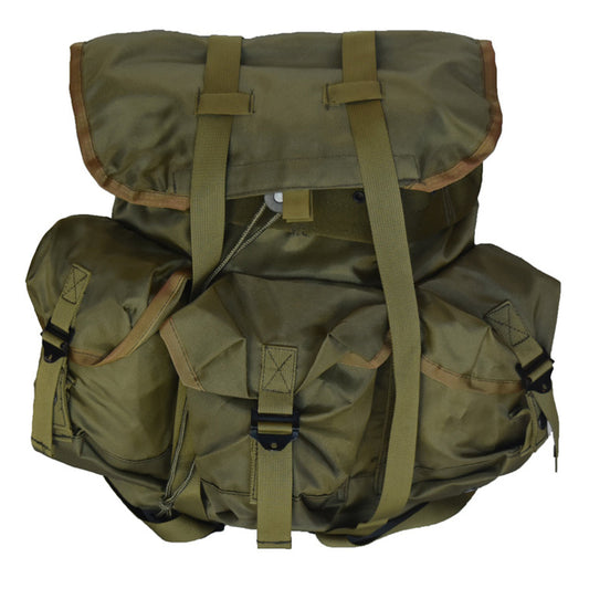 The mini ALICE pack is a great alternative to the original ALICE if you are looking for smaller pack with 3 outside pockets  Colour: OD Green  Material: Nylon  Measurements: 35cm x 23 m x 17cm