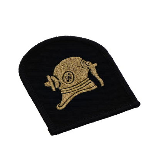 Perfectly sized, this Diver Helmet Badge has embroidered details ready for wear Specifications: Material: Embroidered details Colour: Black, gold