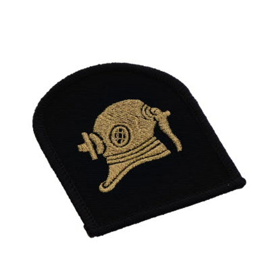 Perfectly sized, this Diver Helmet Badge has embroidered details ready for wear  Specifications:      Material: Embroidered details     Colour: Black, gold