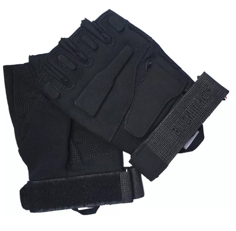 One Size Fits Most from small to large, definitely not XL or above. The velcro tightener helps keep everything firm as we put this through a rough 2 day combat test. Great set of gloves for Military, cadets, scouts, hiking, hunting, outdoor sports or riding a motorbike.