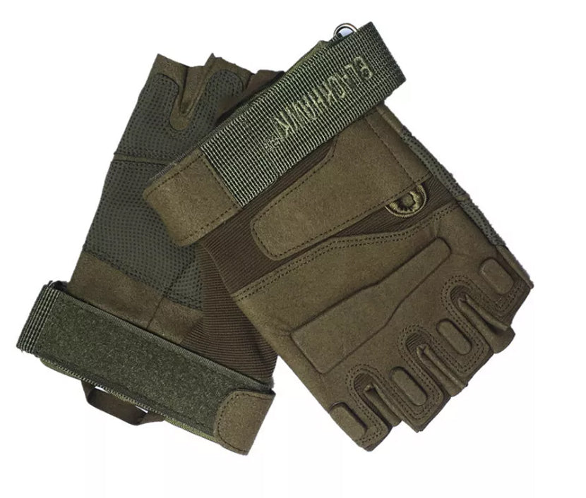 One Size Fits Most from small to large, definitely not XL or above. The velcro tightener helps keep everything firm as we put this through a rough 2 day combat test. Great set of gloves for Military, cadets, scouts, hiking, hunting, outdoor sports or riding a motorbike.