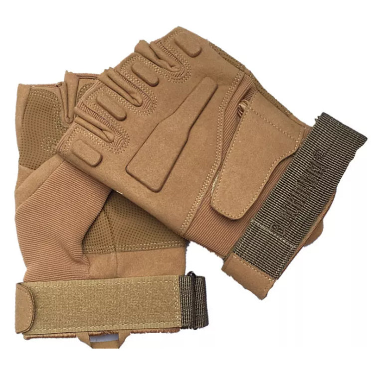 One Size Fits Most from small to large, definitely not XL or above. The velcro tightener helps keep everything firm as we put this through a rough 2 day combat test. Great set of gloves for Military, cadets, scouts, hiking, hunting, outdoor sports or riding a motorbike.