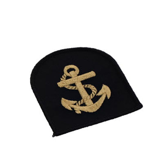 Perfectly sized, thisFouled Anchor Leading Seaman Rank Badge has embroidered details ready for wear  Specifications:      Material: Embroidered details     Colour: Black, Gold