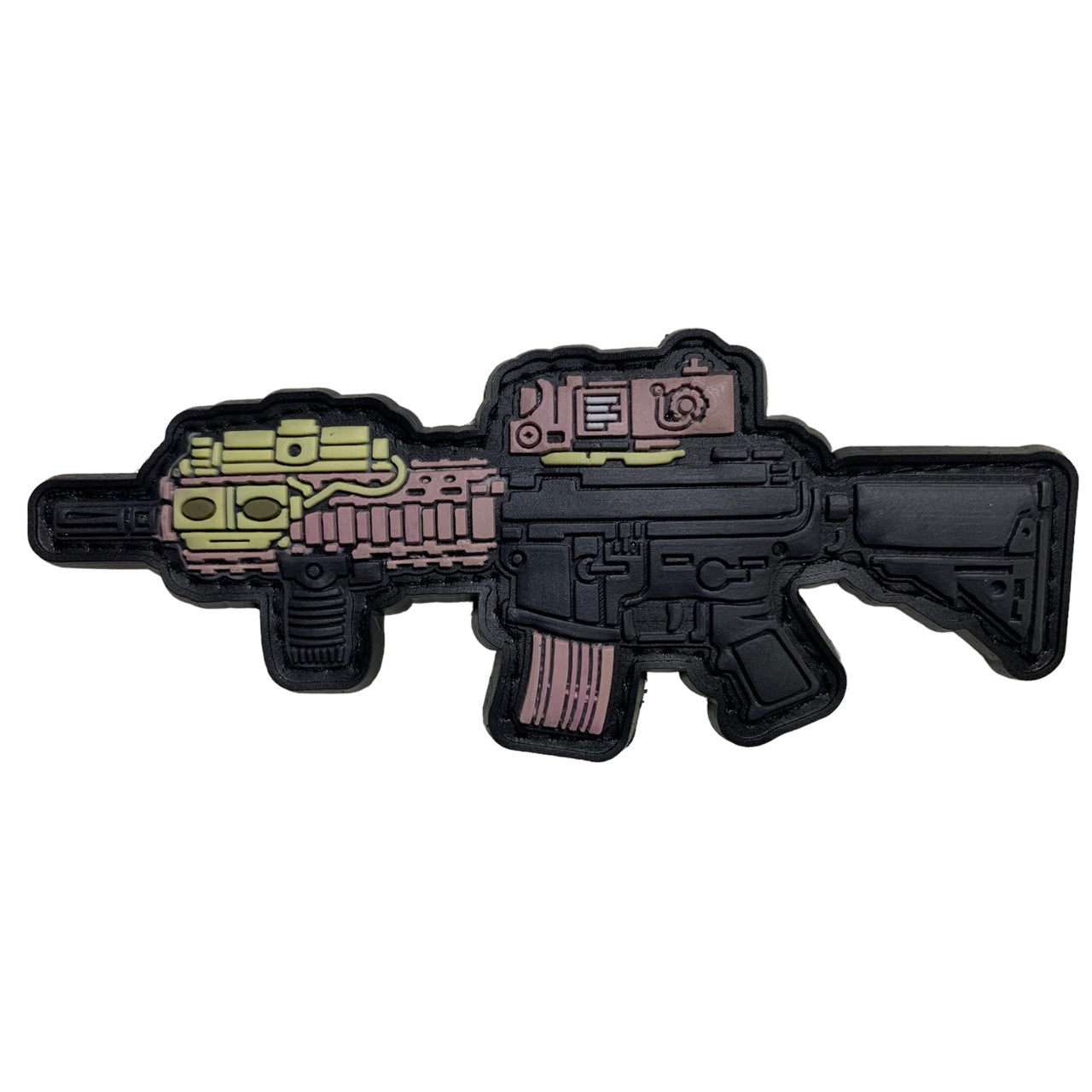 Rifle PVC Patch, Velcro backed Badge. Great for attaching to your field gear, jackets, shirts, pants, jeans, hats or even create your own patch board. Size: 10x4cm www.defenceqstore.com.au