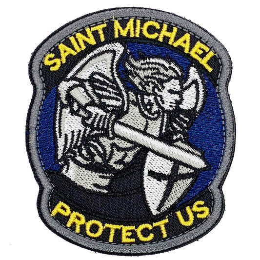 Saint Michael Patch Hook & Loop. Size: 7x8.5cm HOOK AND LOOP BACKED PATCH(BOTH PROVIDED) www.defenceqstore.com.au