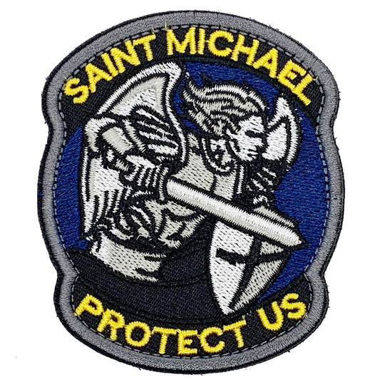 Saint Michael Patch Hook & Loop.   Size: 7x8.5cm  HOOK AND LOOP BACKED PATCH(BOTH PROVIDED) www.defenceqstore.com.au
