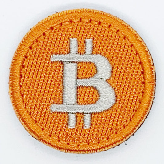 Bitcoin Patch Hook & Loop. Size: 3.5cm HOOK AND LOOP BACKED PATCH(BOTH PROVIDED)
