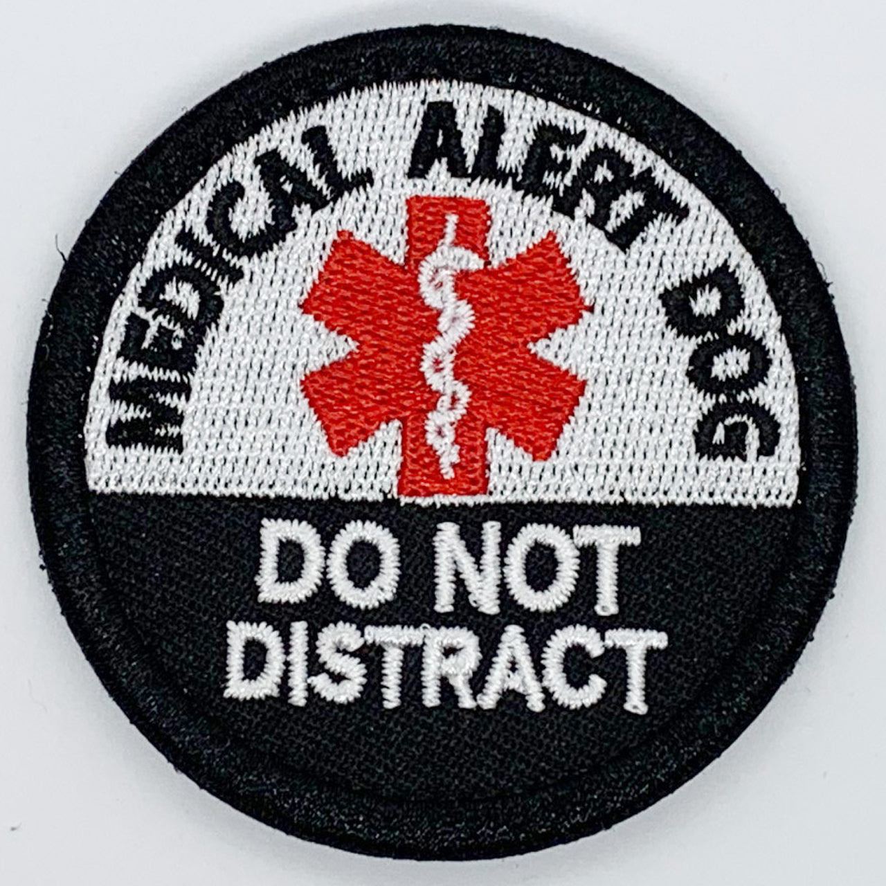 Medical Alert Dog Patch Hook & Loop. Size: 6cm HOOK AND LOOP BACKED PATCH(BOTH PROVIDED)