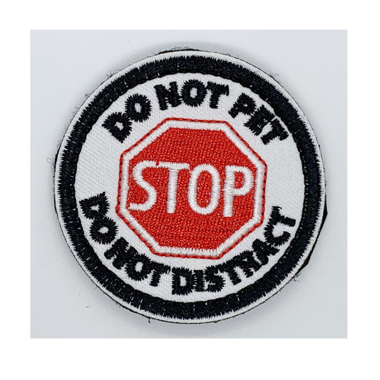 Do Not Pet Patch Hook & Loop. Size: 6cm HOOK AND LOOP BACKED PATCH(BOTH PROVIDED)